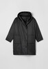 Eggshell Recycled Nylon Hooded Long Coat