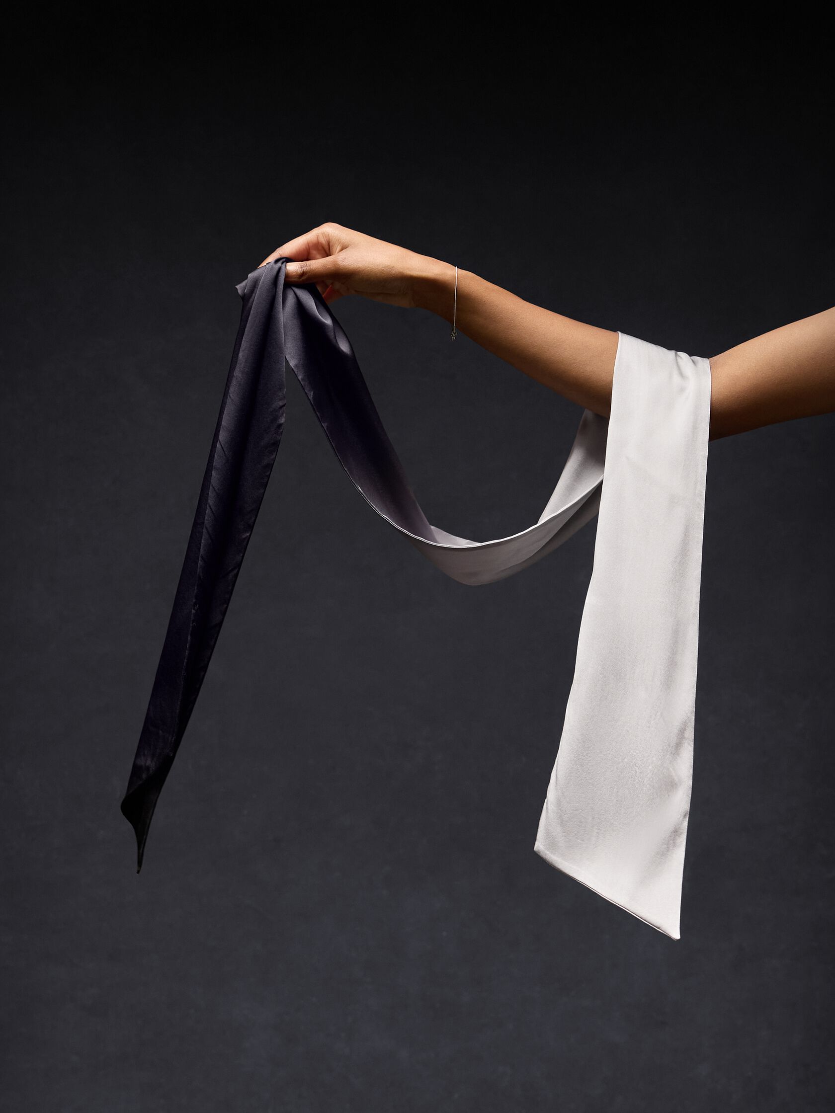 Ombré Silk Charmeuse Double Tie Scarf