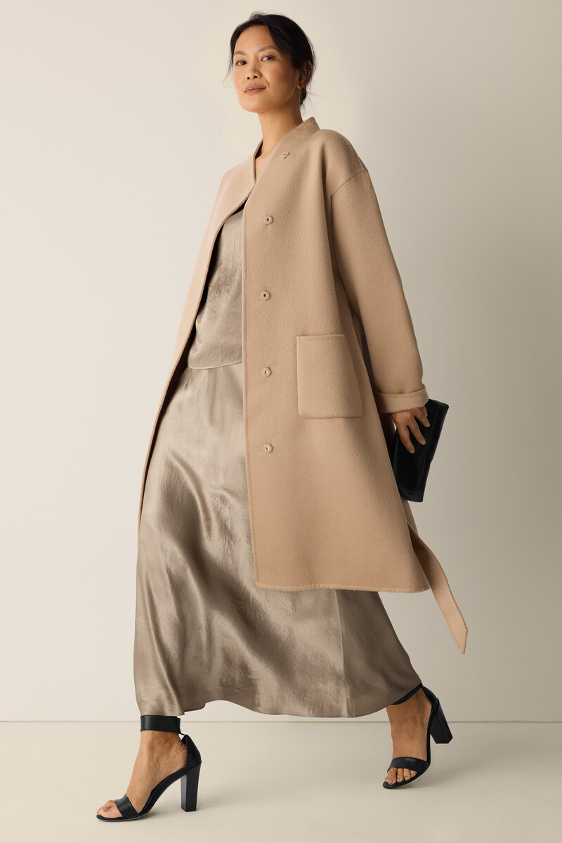 Lustrous Wool High Collar Coat Lustrous Wool High Collar Coat