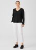 Stretch Jersey Knit V-Neck Shirt