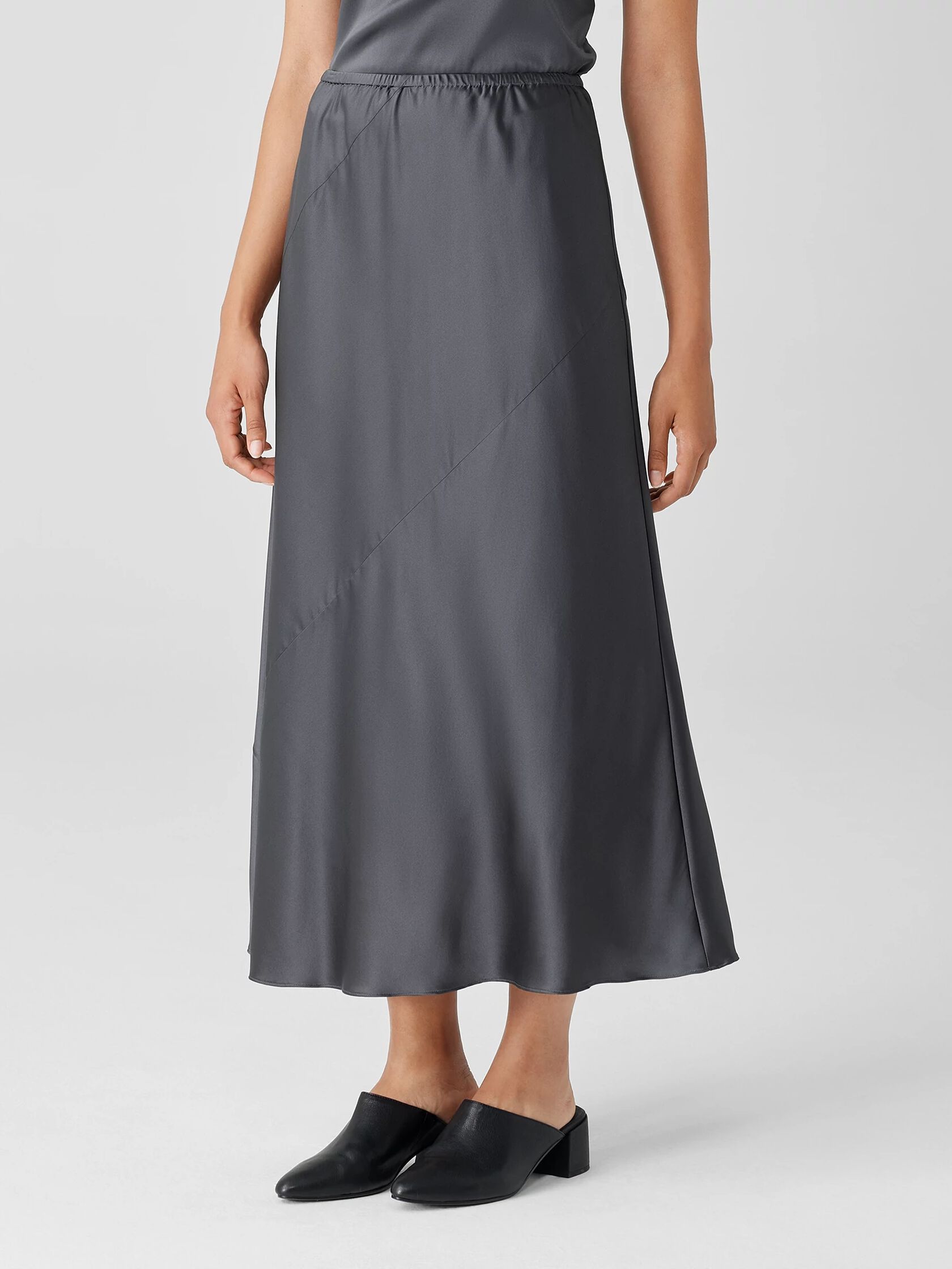 Stretch Silk Charmeuse Bias Skirt | EILEEN FISHER