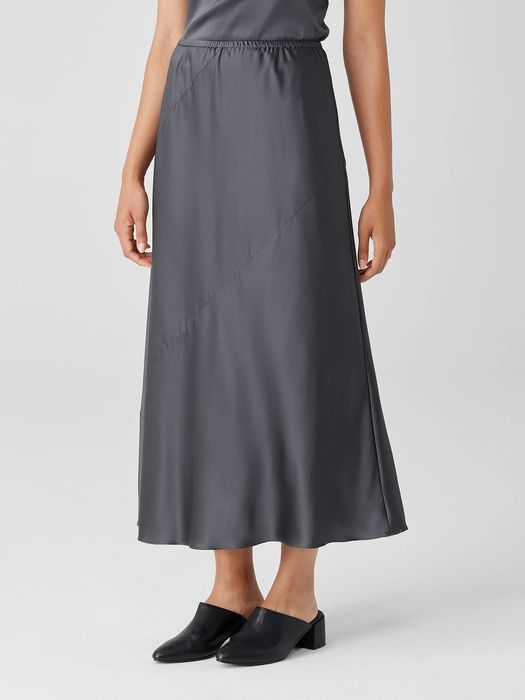 Stretch Silk Charmeuse Bias Skirt