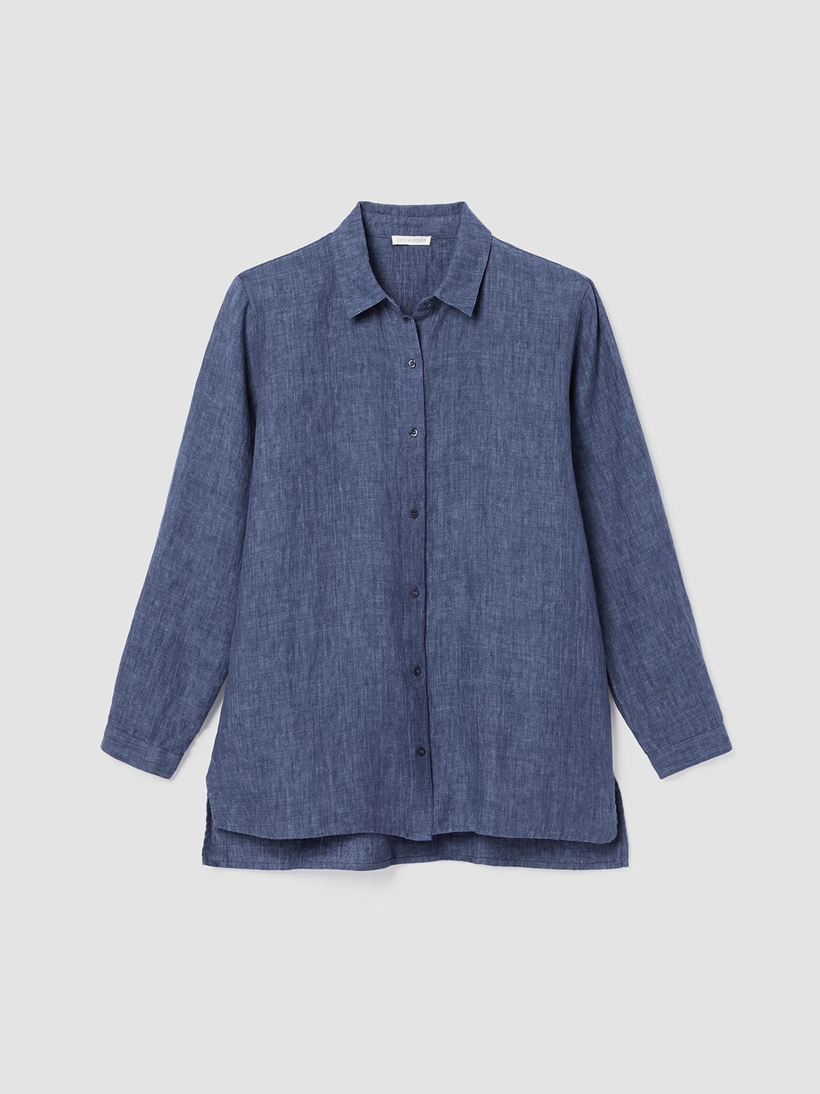 Washed Organic Linen Delave Classic Collar Shirt