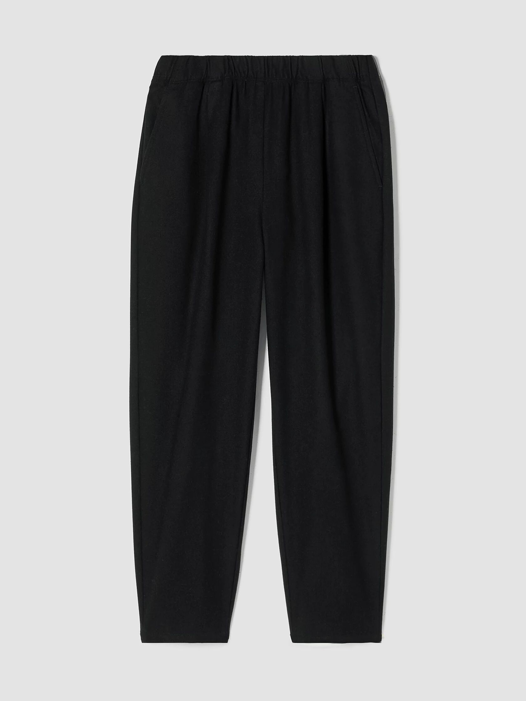 Soft Wool Flannel Pleated Tapered Pant