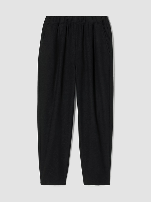 Soft Wool Flannel Pleated Tapered Pant