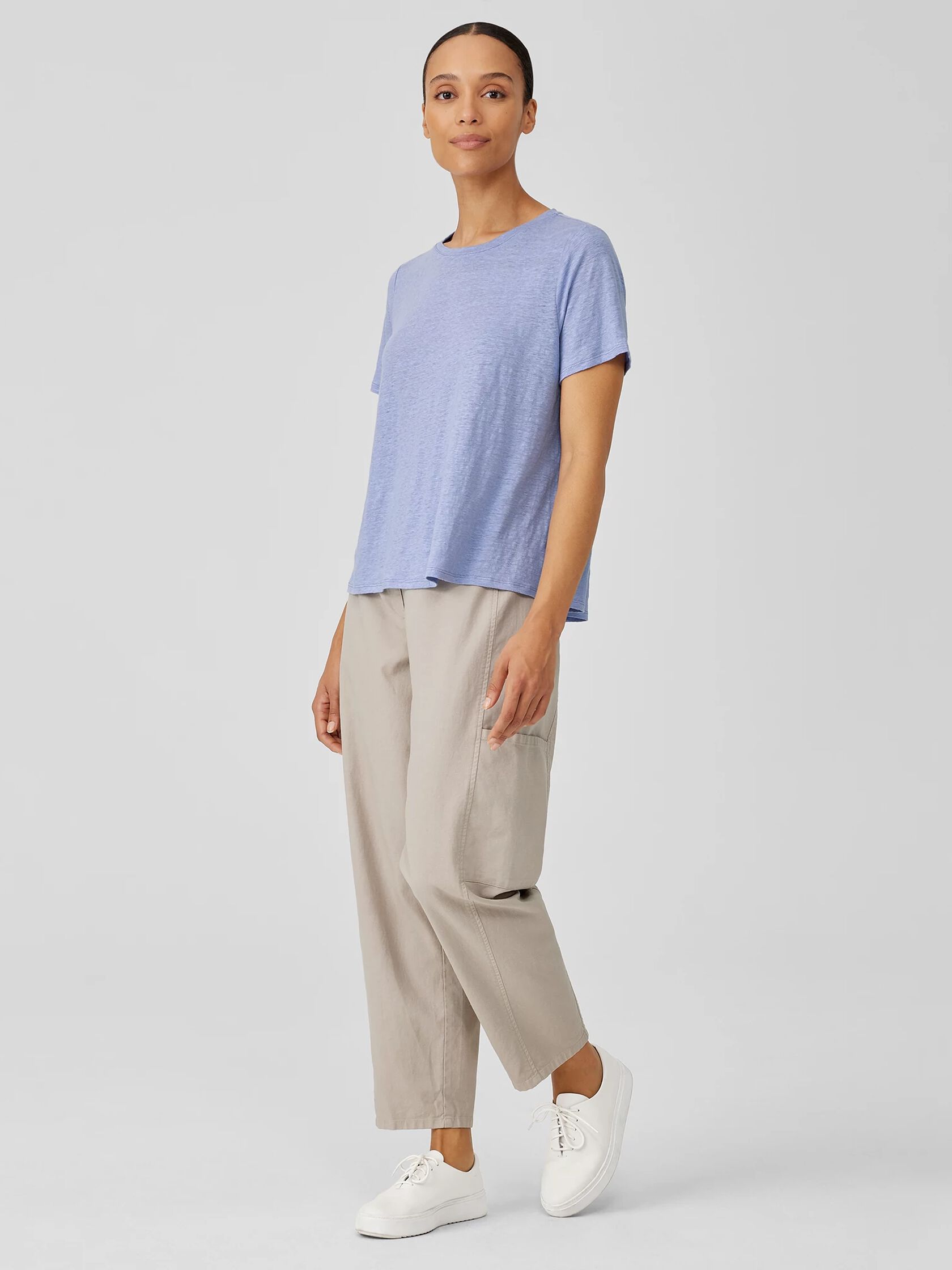 Organic Linen Jersey Crew Neck Tee