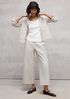 Organic Cotton Pucker Check Wide-Leg Pant