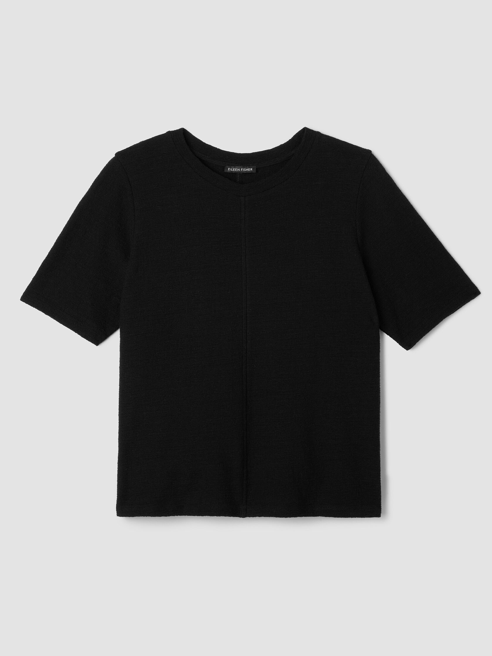 Organic Cotton Jacquard Crew Neck Top