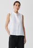 Washed Organic Cotton Poplin Sleeveless Shirt