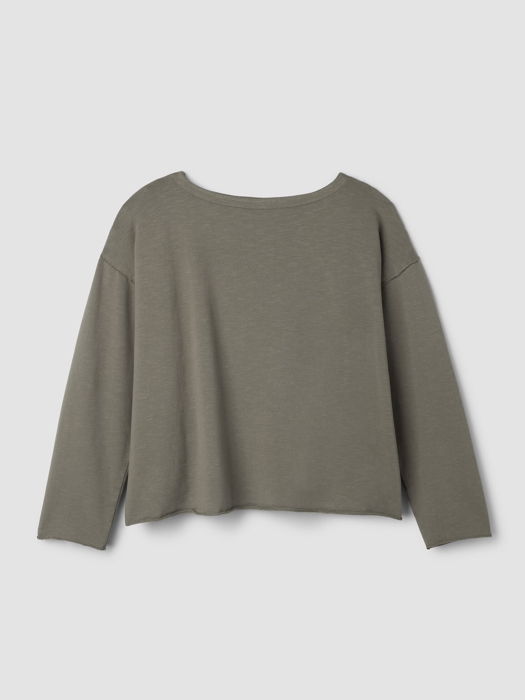 Garment-Dyed Organic Cotton Terry Bateau Neck Box-Top