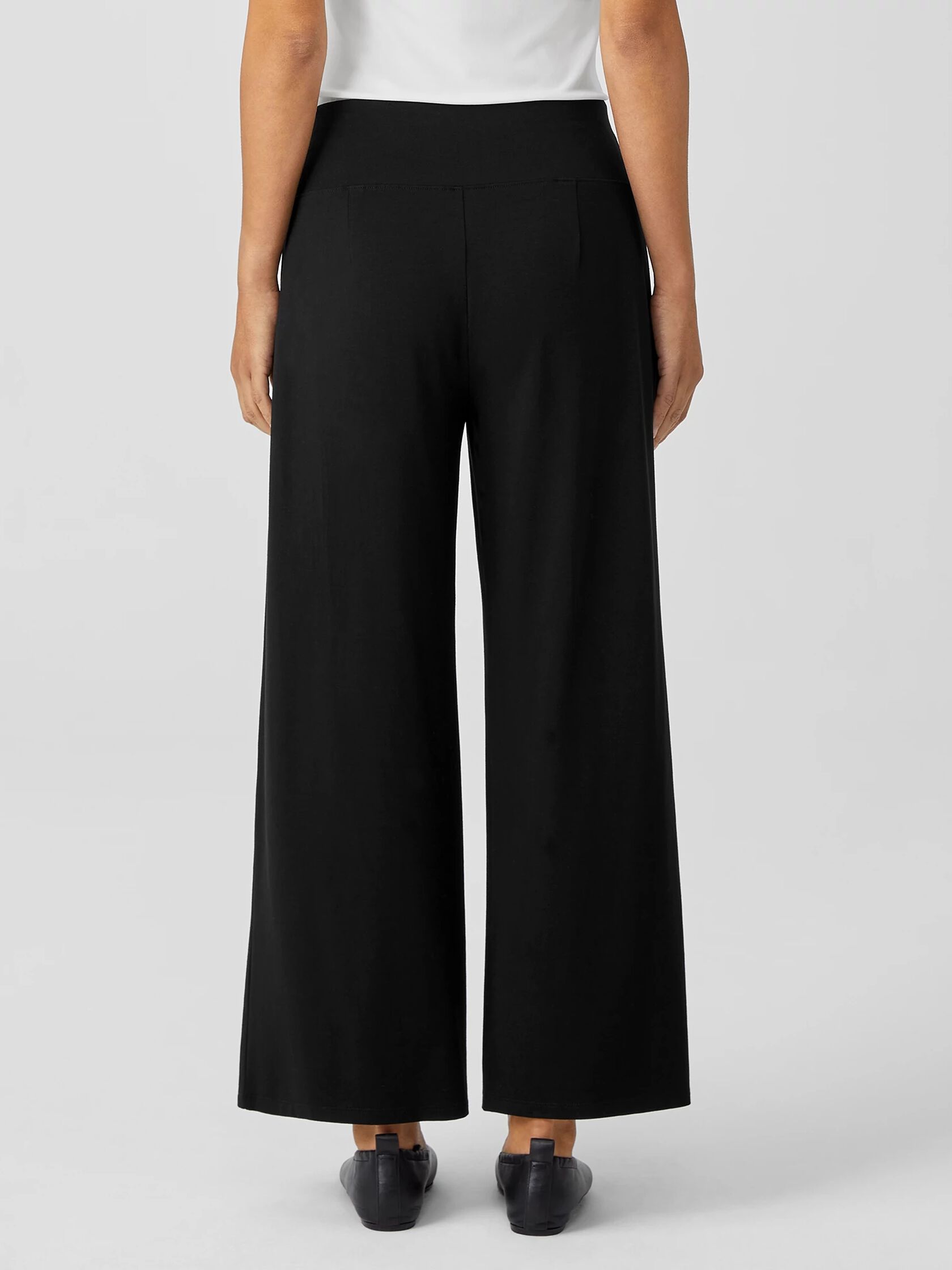 Stretch Jersey Knit Wide-Leg Pant