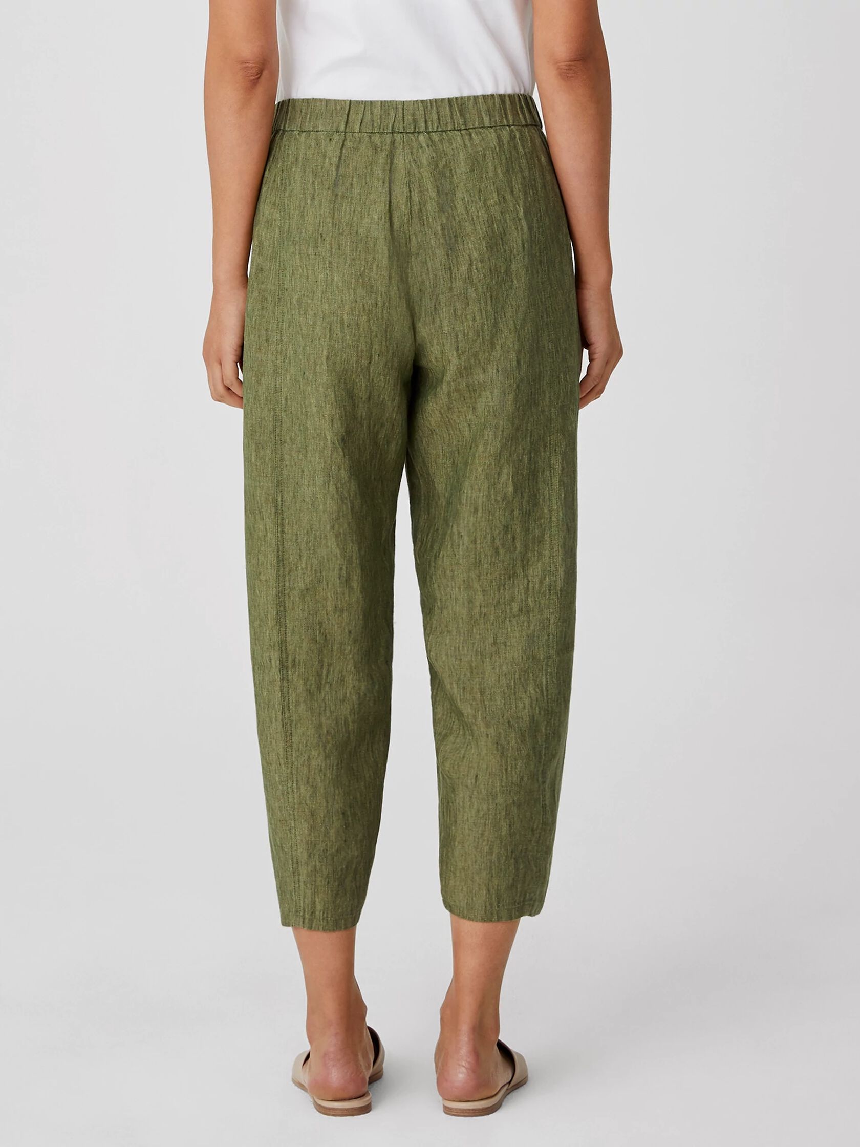 Washed Organic Linen Delave Lantern Pant