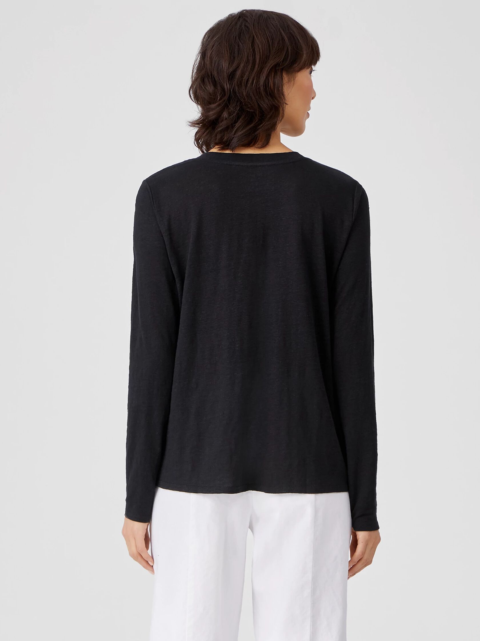 Organic Linen Jersey Crew Neck Top