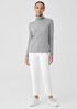 Pima Cotton Blend Turtleneck Top
