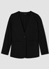 Cotton Blend Ponte V-Neck Blazer
