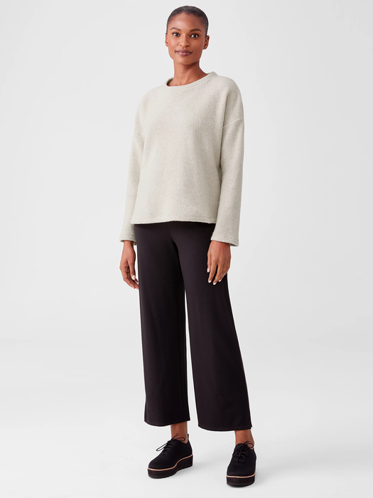 Boucle Wool Knit Crew Neck Box-Top