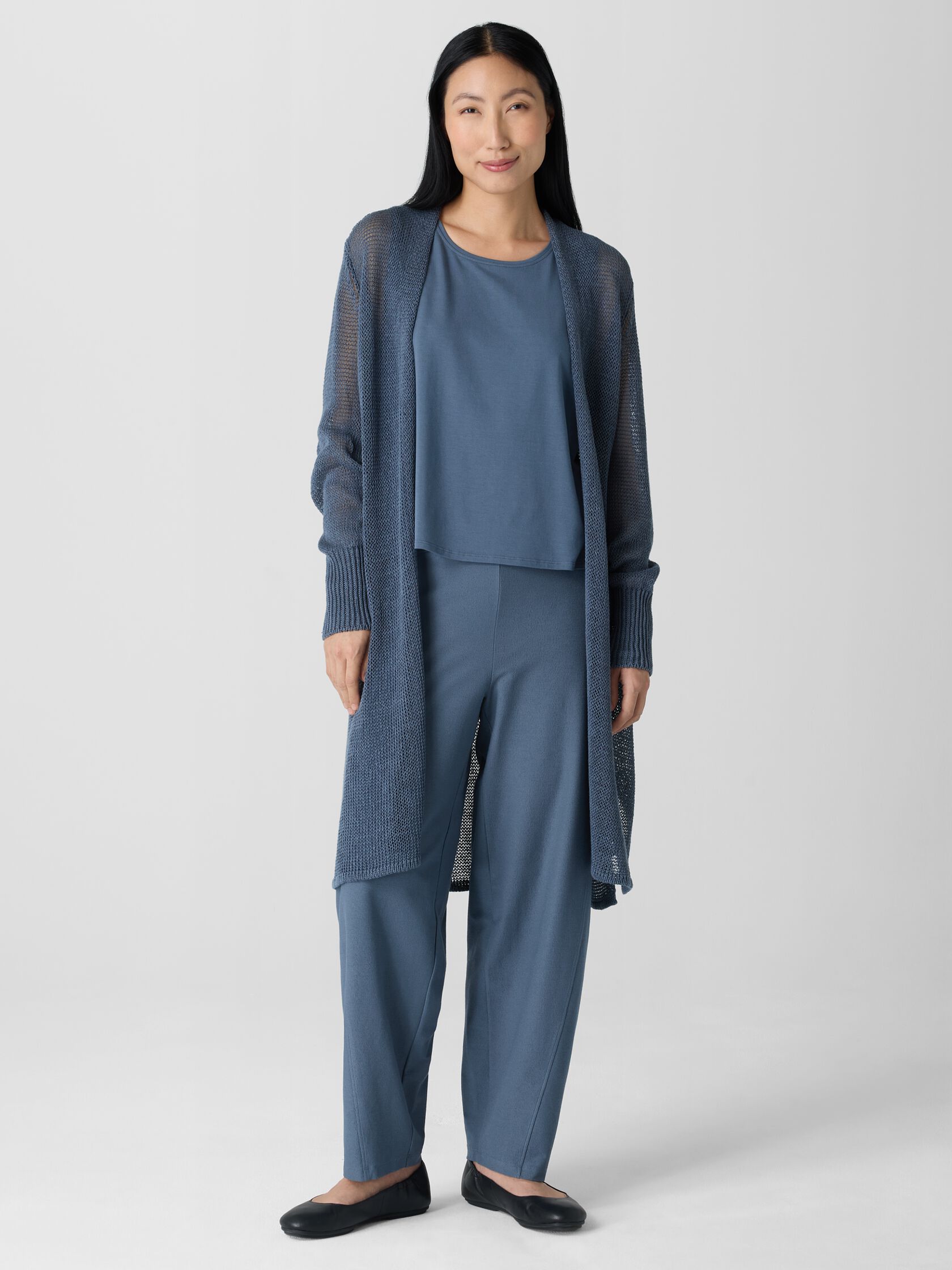 Organic Linen Cotton Cord Long Cardigan