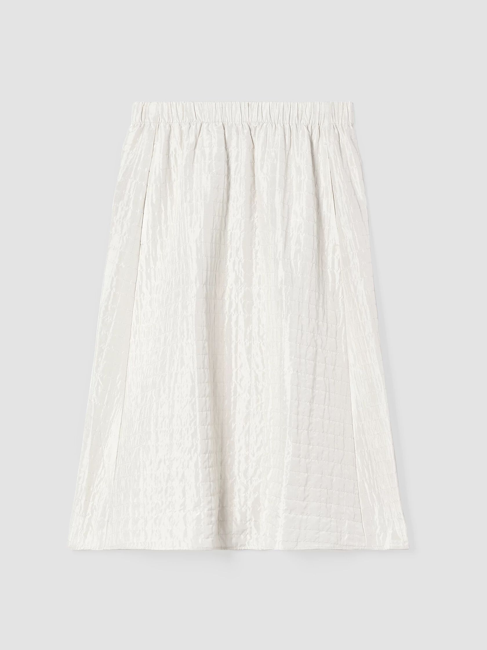 Silk Habutai Quilted A-Line Skirt