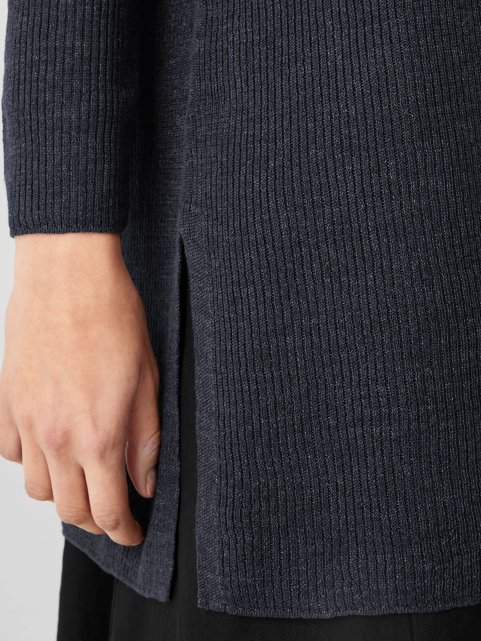 Organic Linen Délavé Rib Long Cardigan