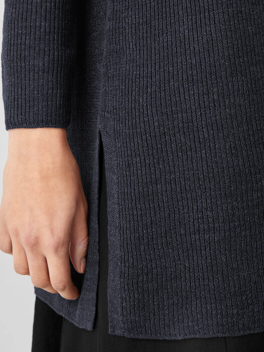 Organic Linen Délavé Rib Long Cardigan