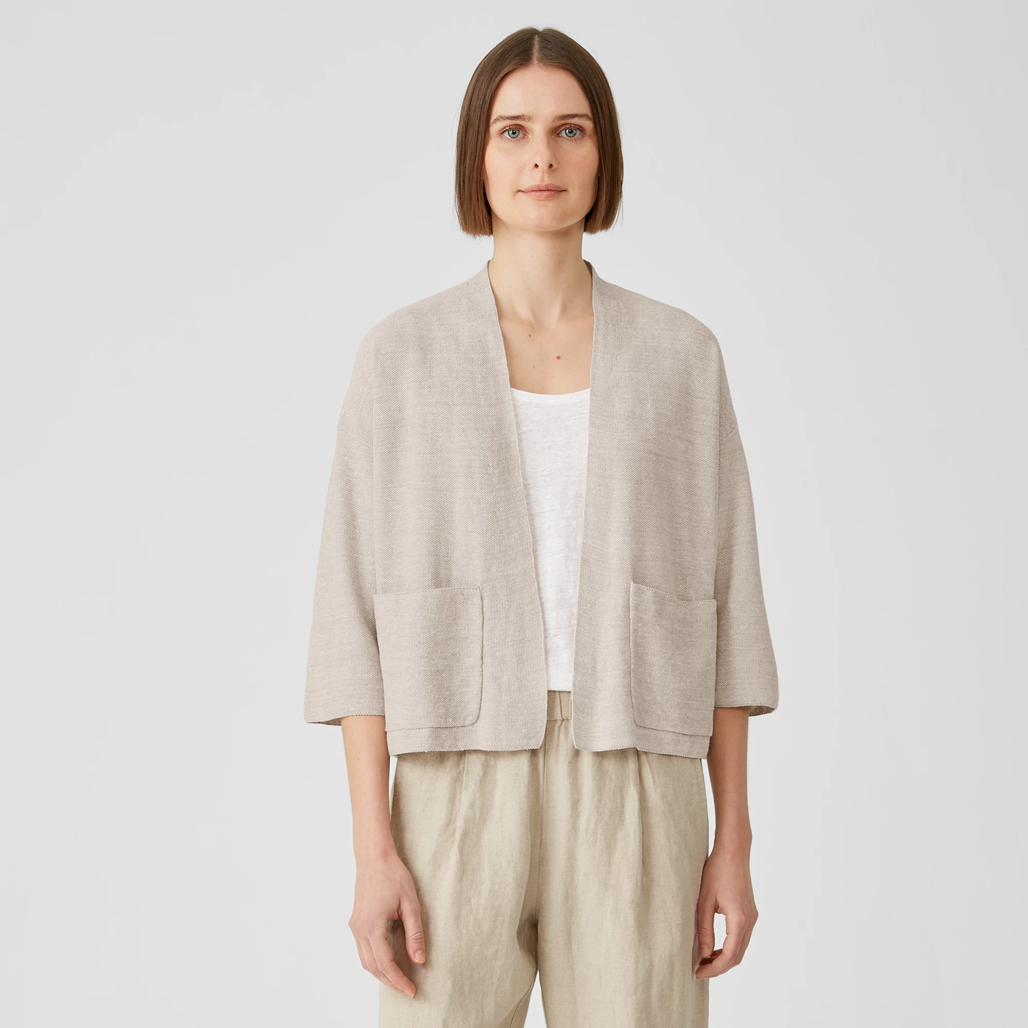 Organic Linen Cotton Seed Cardigan 