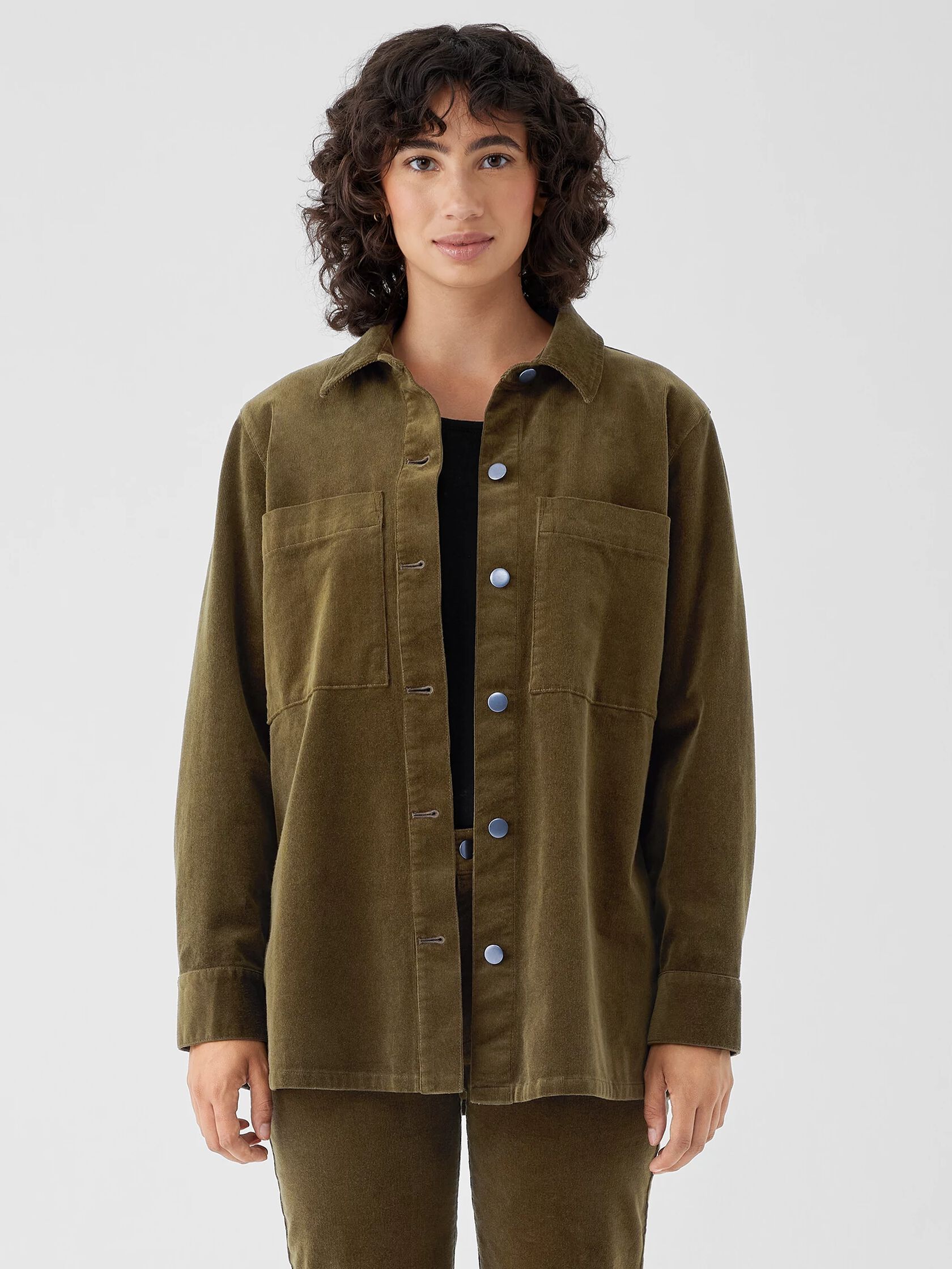 Organic Cotton Stretch Corduroy Shirt Jacket