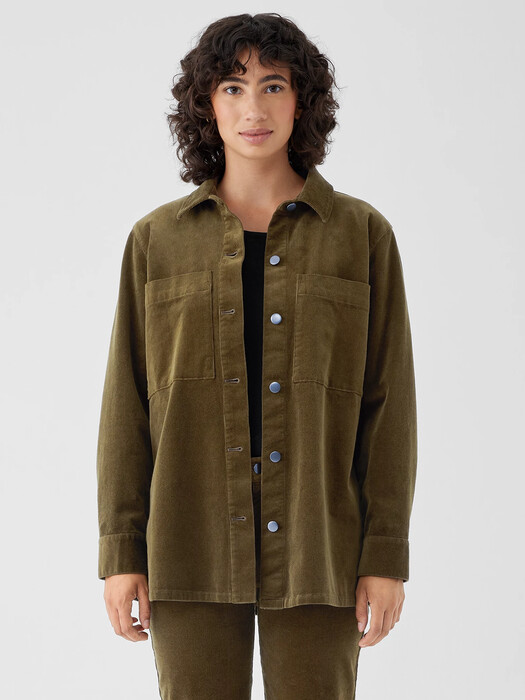 Organic Cotton Stretch Corduroy Shirt Jacket