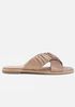 Cross Metallic Suede Sandal