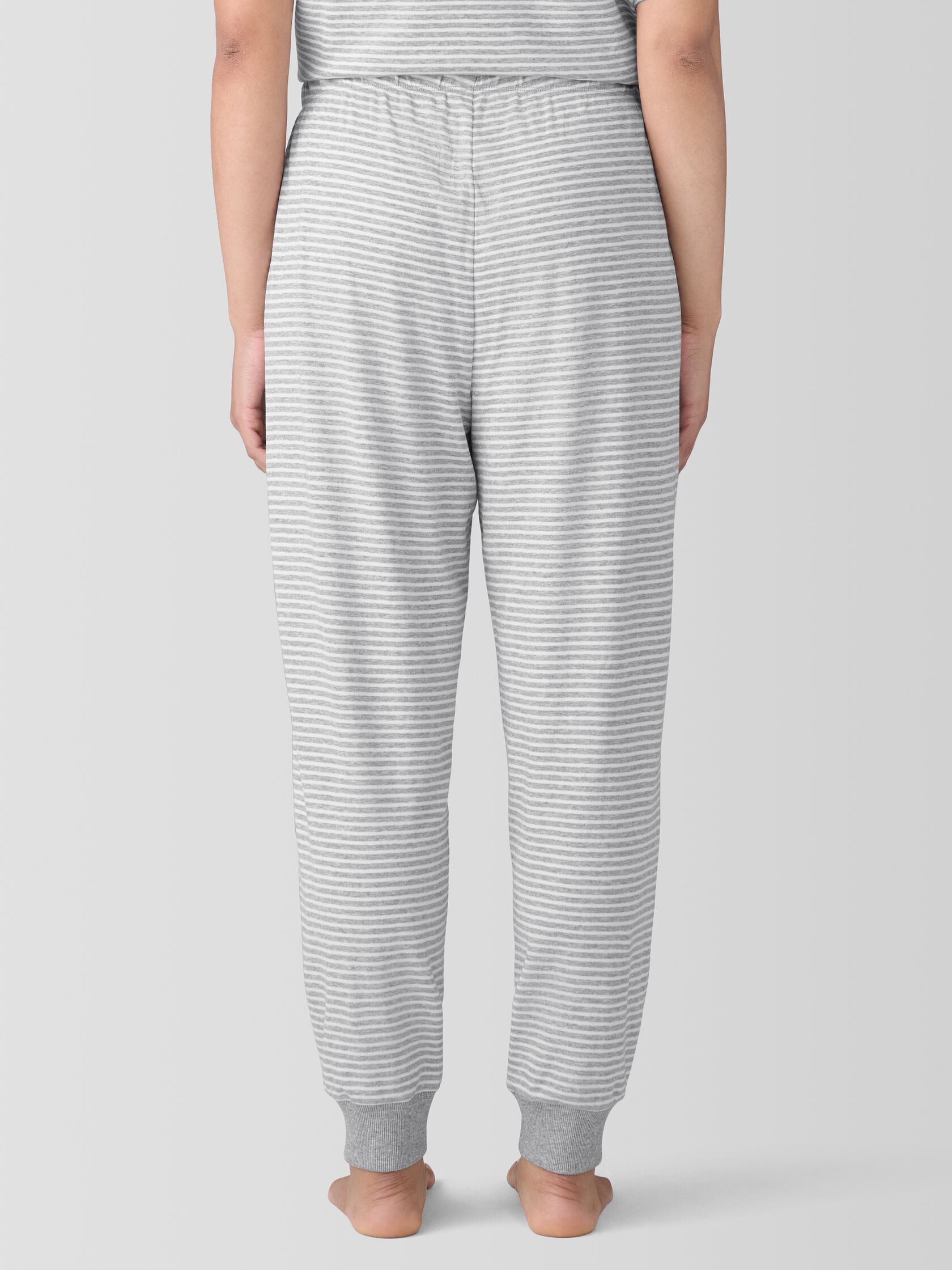 Striped Organic Cotton Interlock Jogger Sleep Pant