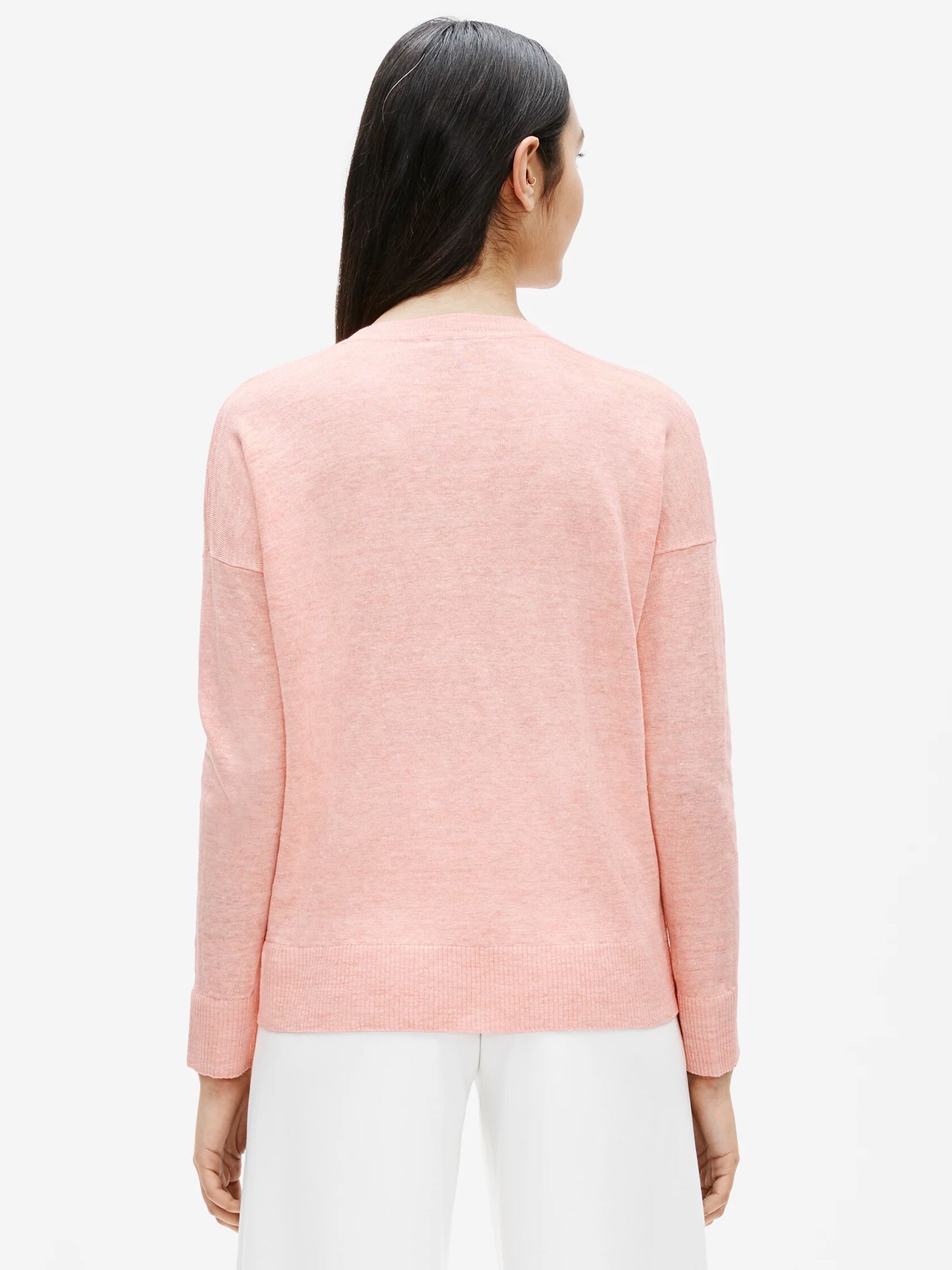 Organic Linen Melange V-Neck Box-Top