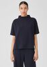 Pima Cotton Stretch Jersey Funnel Neck Top