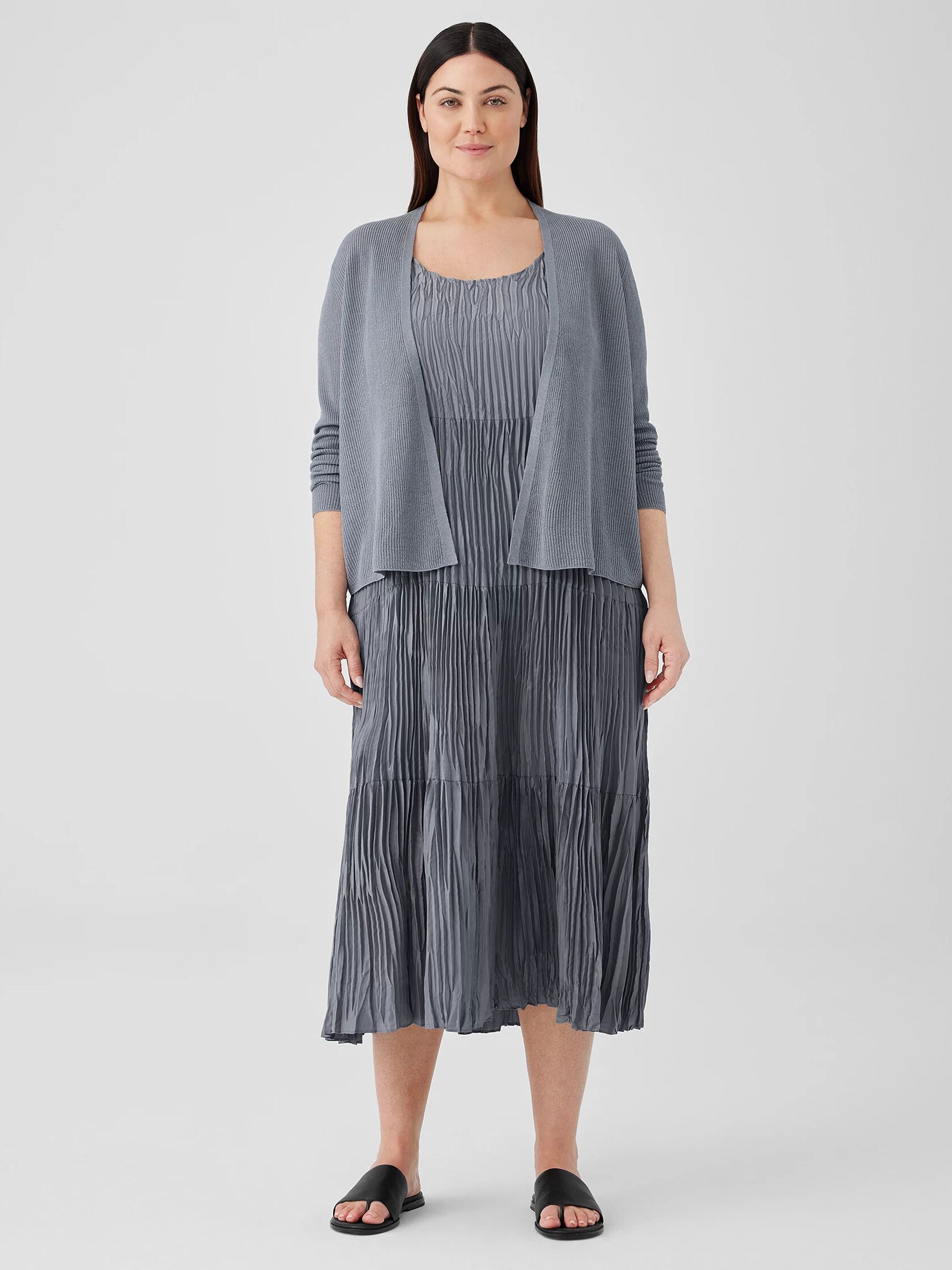 Sheer Silk Georgette High Collar Jacket
