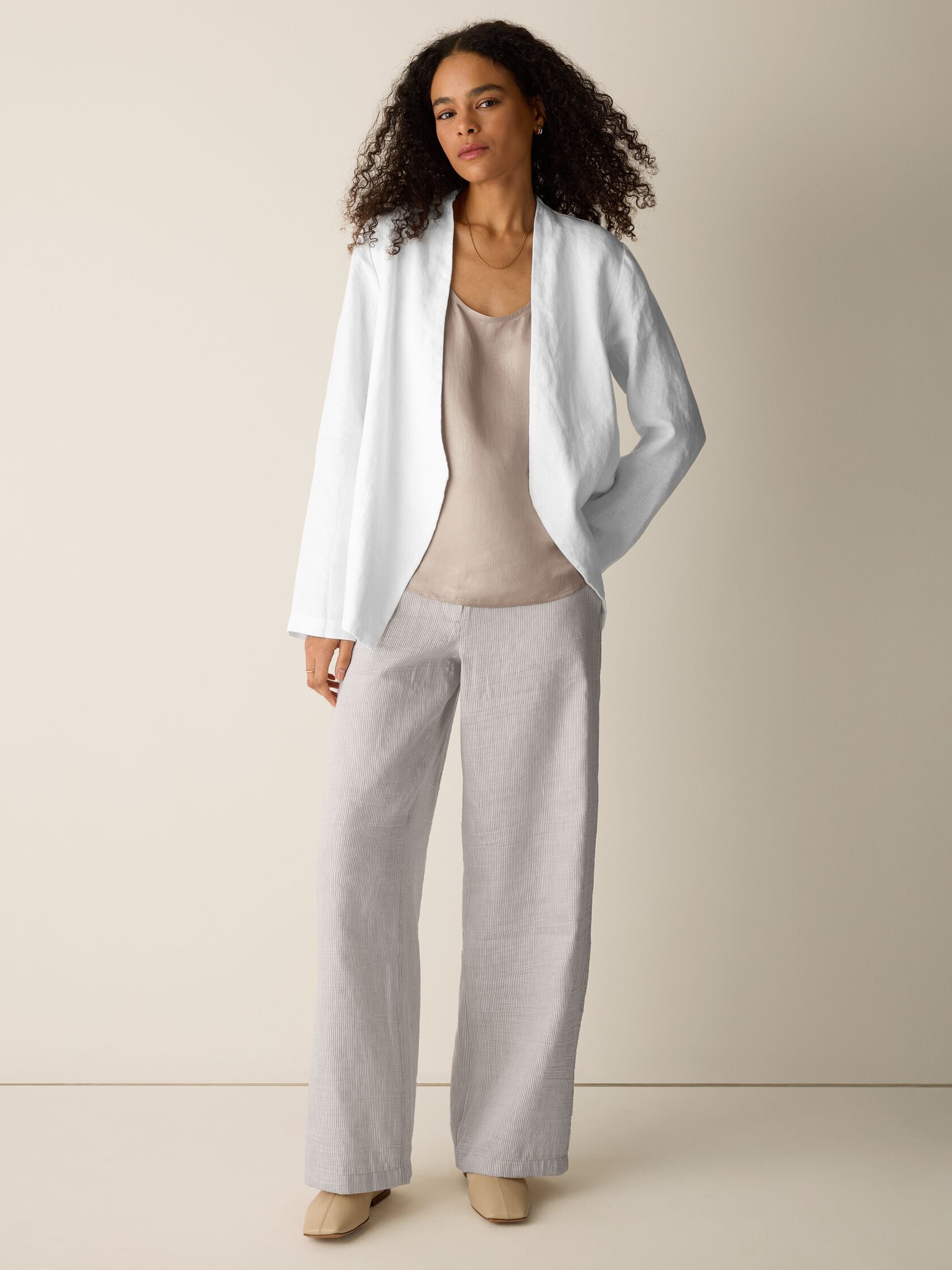 Heavy Organic Linen Angled Jacket