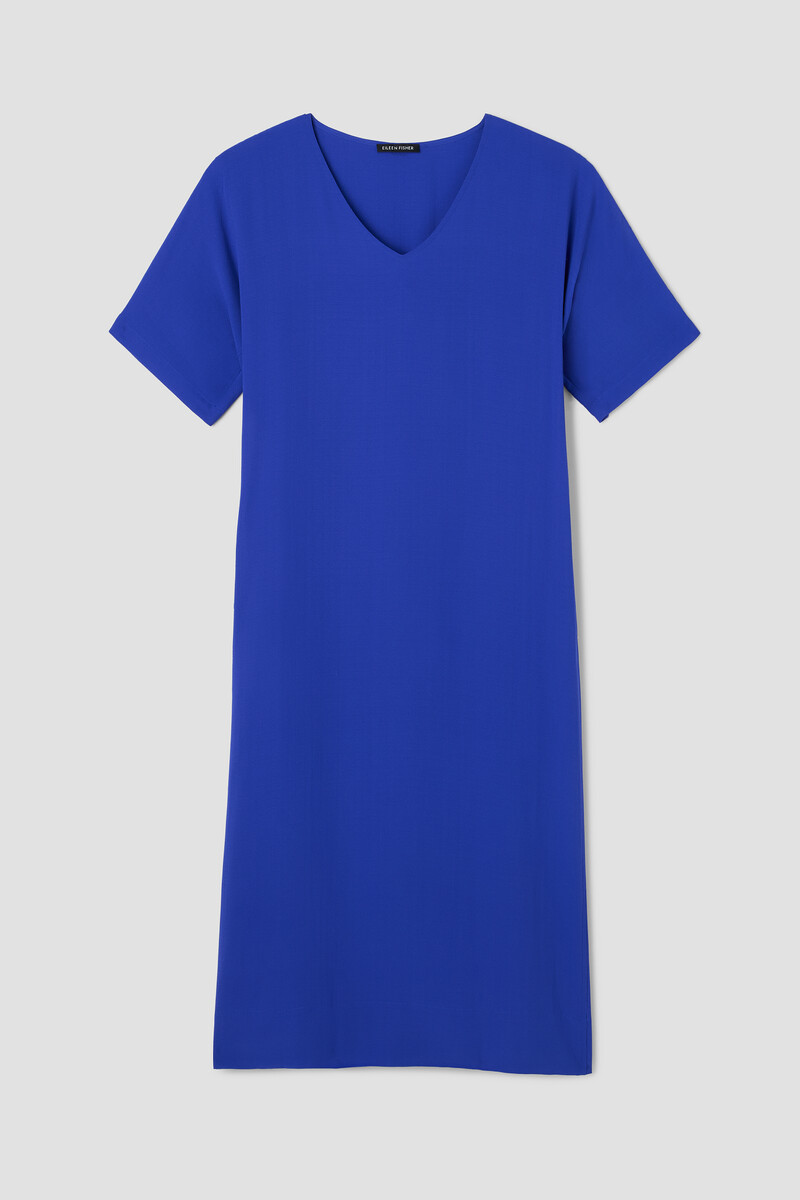 Silk Georgette Crepe V-Neck Dress Silk Georgette Crepe V-Neck Dress