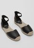 Lala Tumbled Leather Espadrille Flat