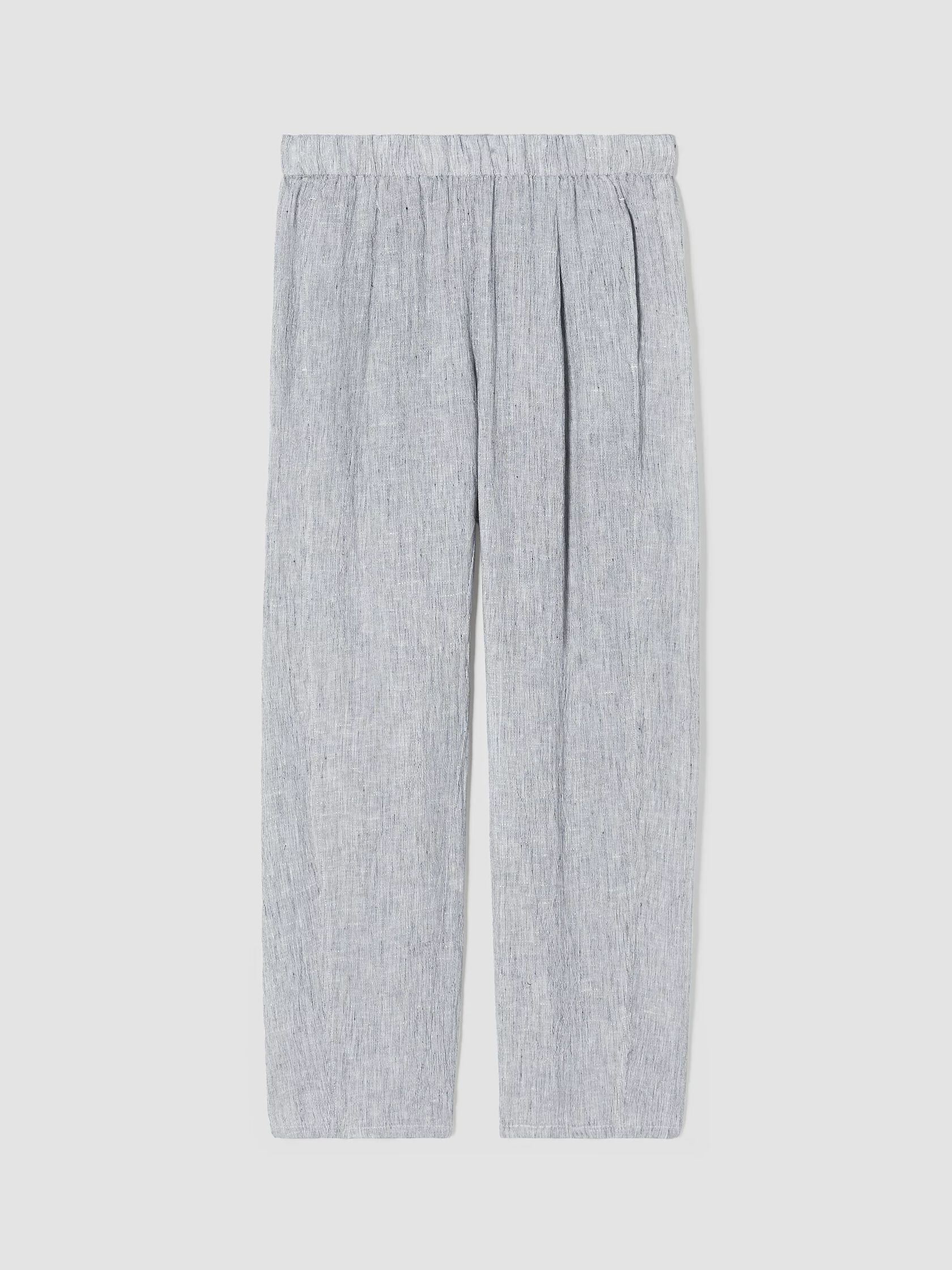 Striped Organic Linen Crinkle Lantern Pant