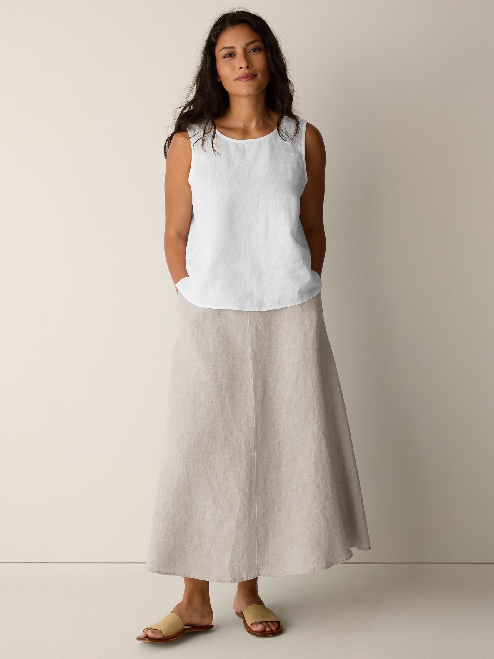Organic Linen Half-Circle Skirt