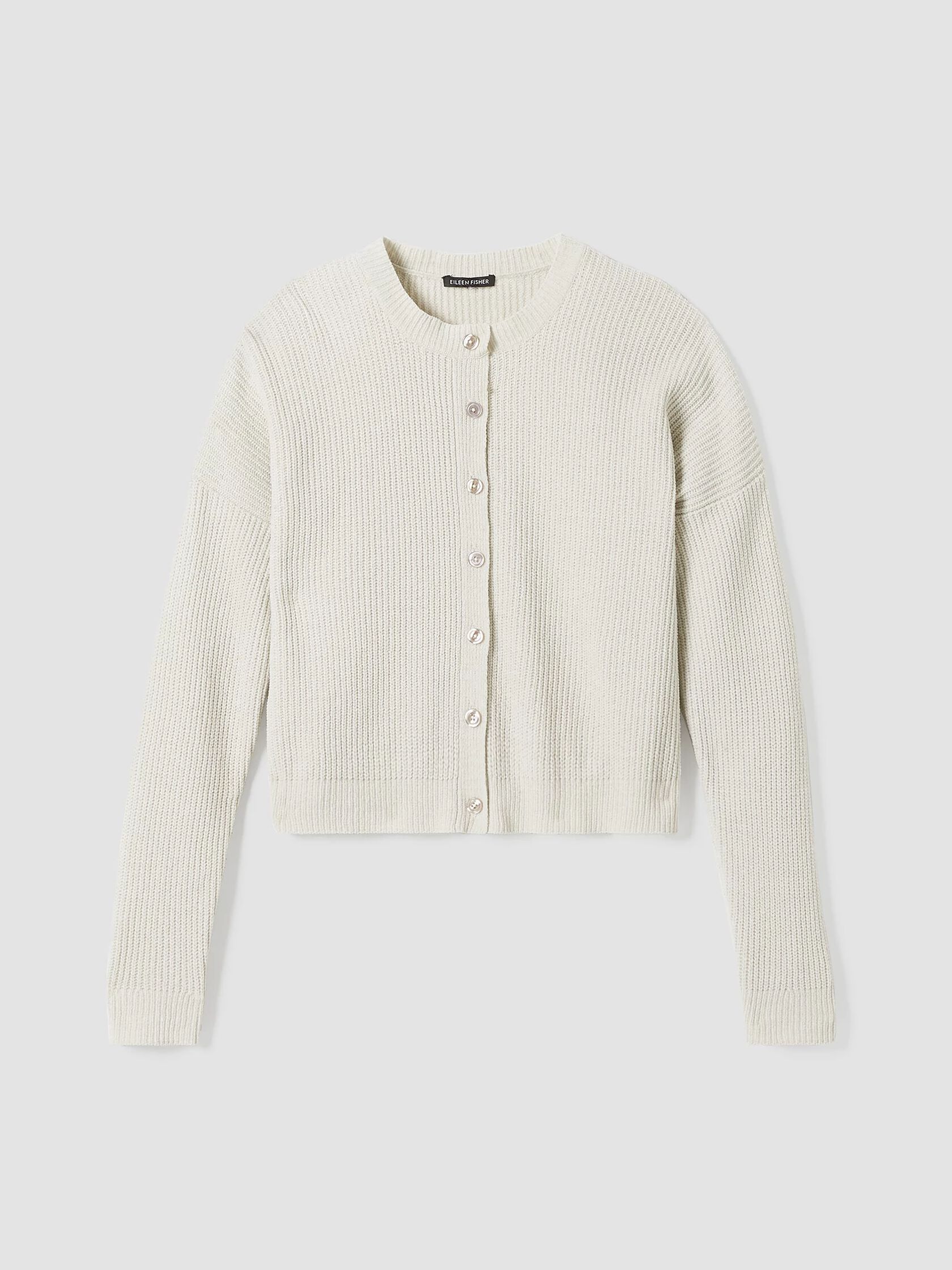 Organic Cotton Chenille Crew Neck Cardigan