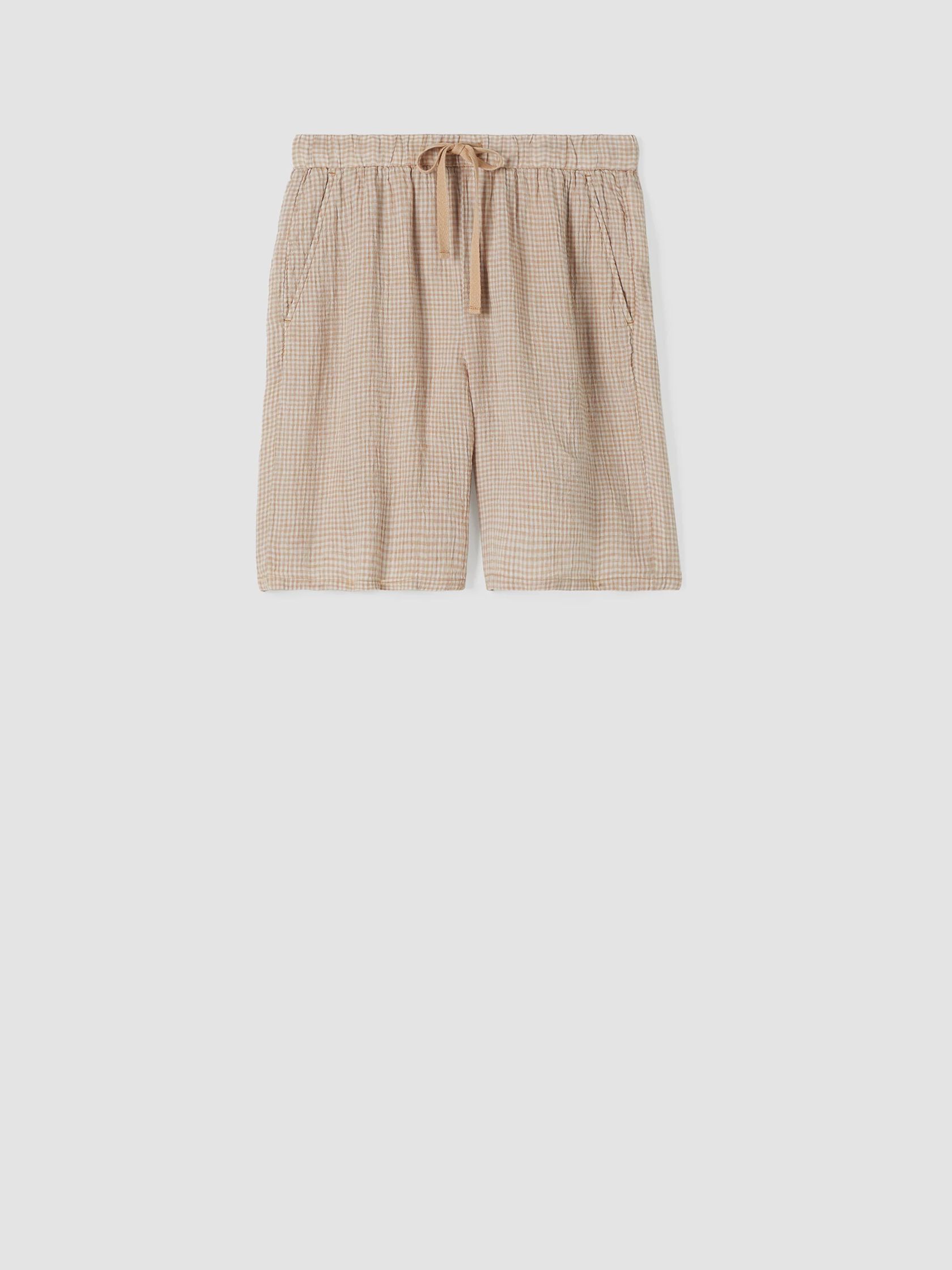 Puckered Organic Linen Shorts