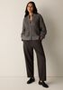 Brushed Alpaca Wool Blend High Collar Cardigan