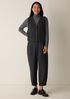 Mélange Sheer Cotton Blend Knit Turtleneck Top