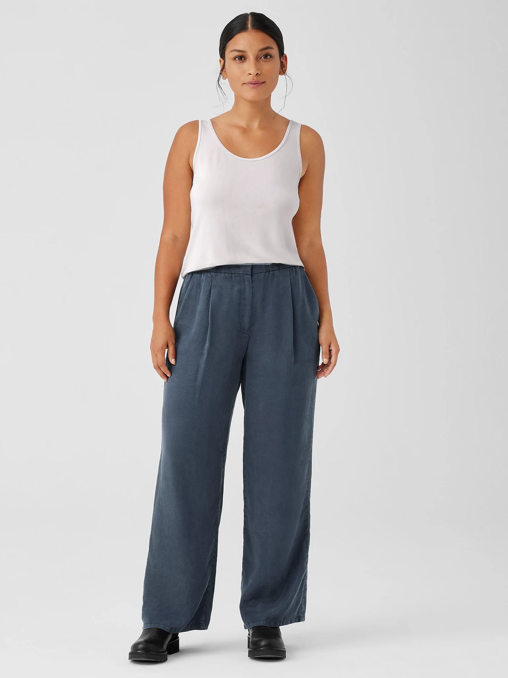 Sandwashed Twill Wide Trouser Pant