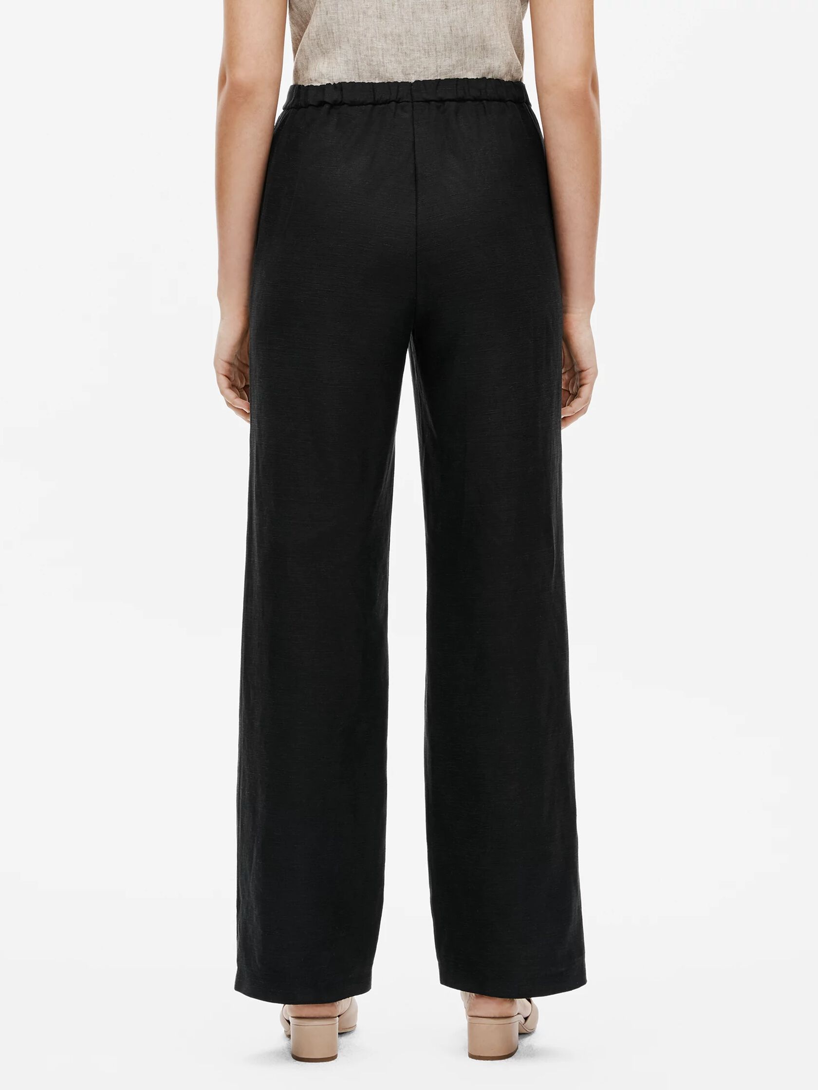 Tencel and Linen Slub Blend Straight Pant | EILEEN FISHER