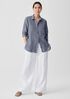 Puckered Organic Linen Classic Collar Long Shirt