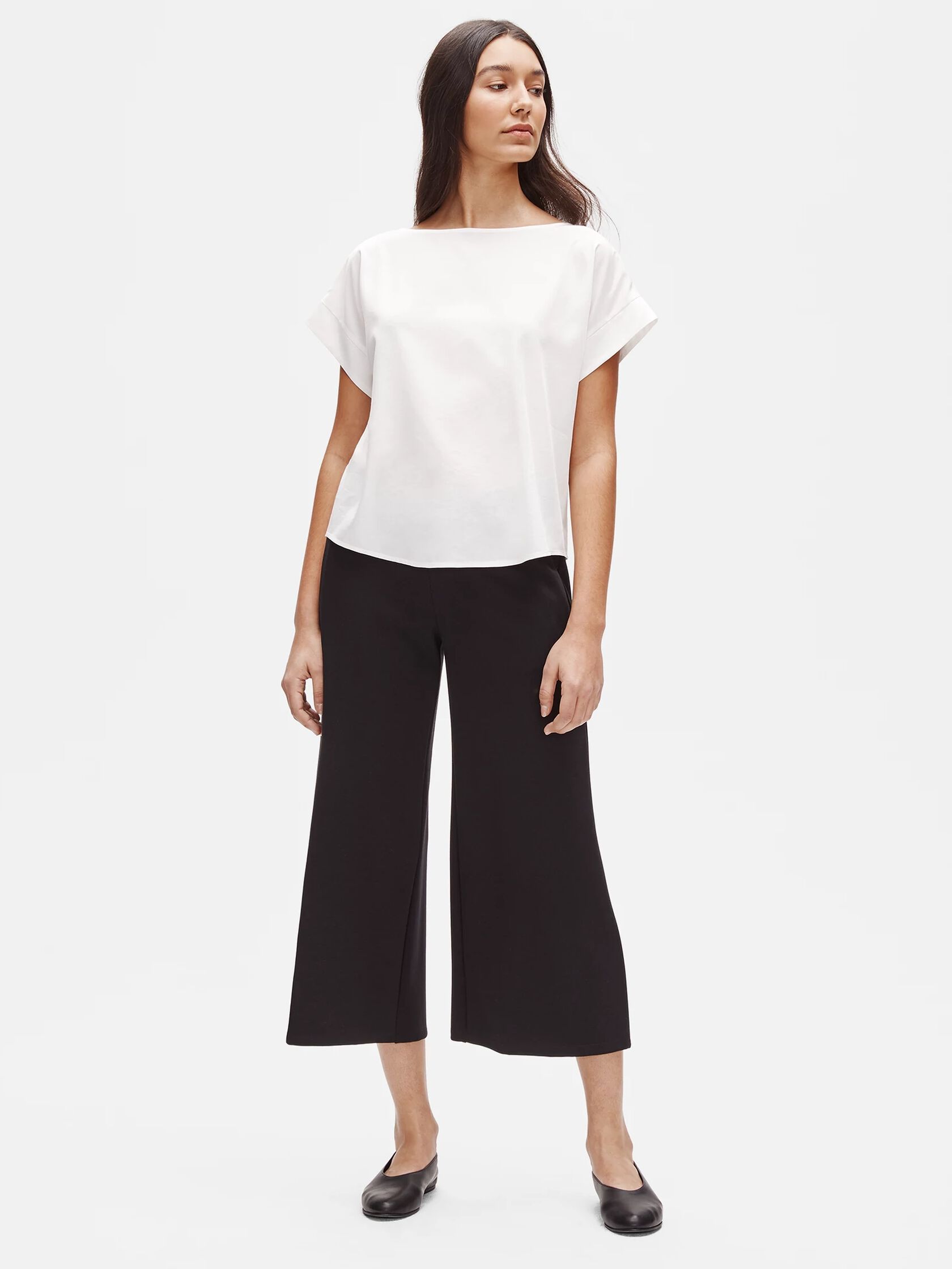 Sandwashed Tencel Bateau Neck Top