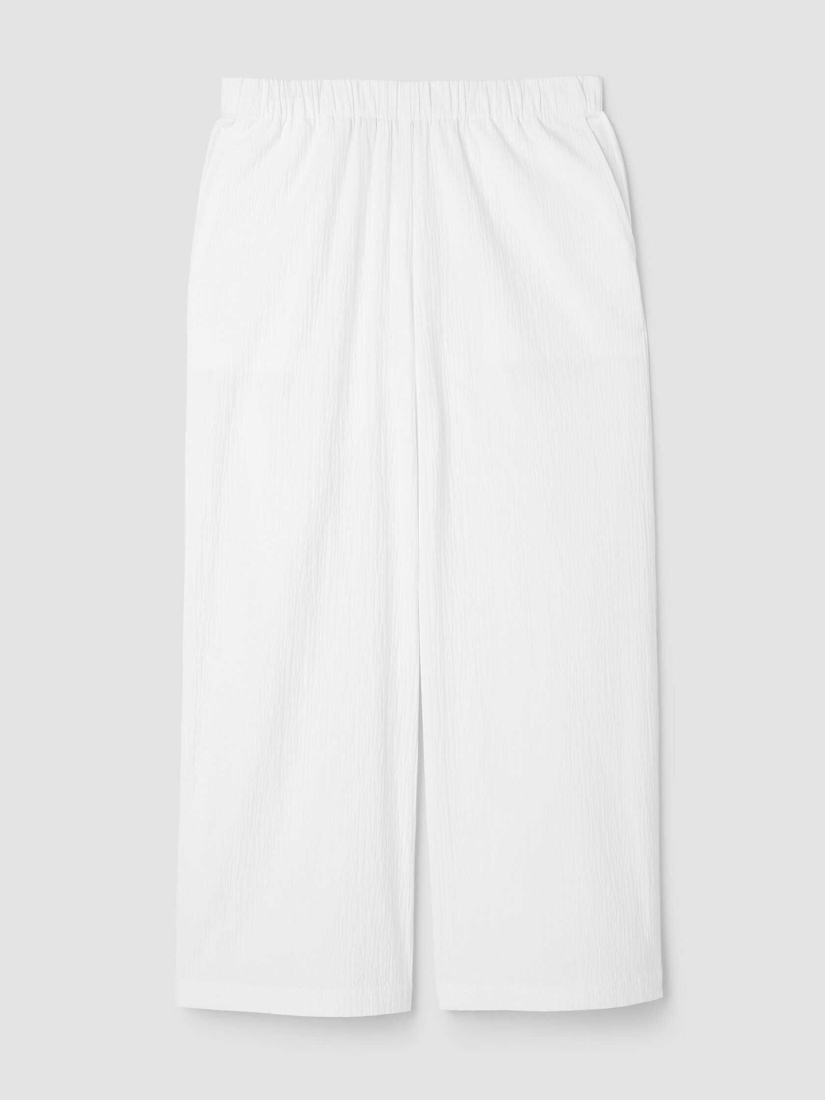 Organic Cotton Pucker Wide-Leg Pant