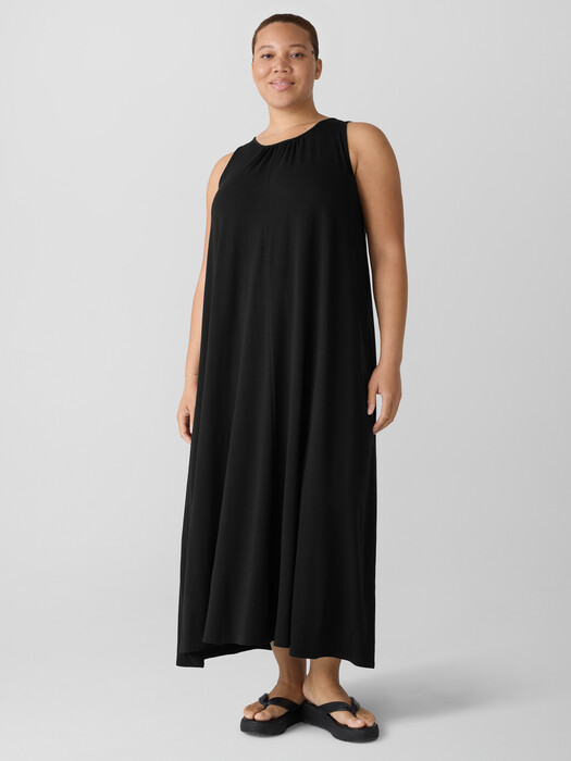 Eileen Fisher Fine Stretch Jersey Knit Maxi Dress Women's Dress Black : SM Eileen Fisher Fine Stretch Jersey Knit Maxi Dress Women's Dress Black : SM