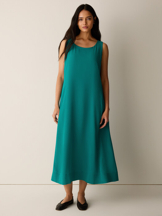 Eileen Fisher Women's Ballet Neck Maxi Dress - Teal - Size XL Eileen Fisher Women's Ballet Neck Maxi Dress - Teal - Size XL