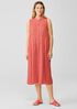 Puckered Organic Linen Pleated Dress