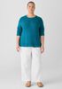 Organic Linen Cotton Slub Crew Neck Top